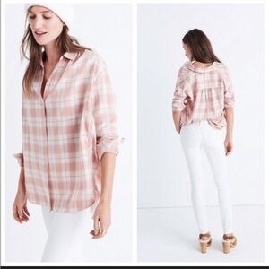 Madewell | Central shirt Danville plaid long sleeve button down soft shirt